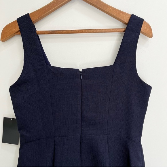 Donna Ricco for Boston Proper navy blue textured sleeveless sheath dress 8 - Picture 4 of 10